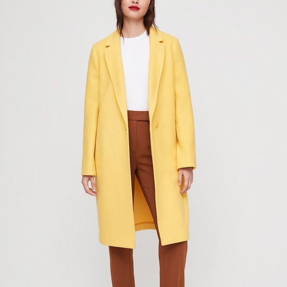 Aritzia Jackets & Blazers - Aritzia Babaton The Stedman Coat - Canary - Yellow Single-breasted Wool Size xxs